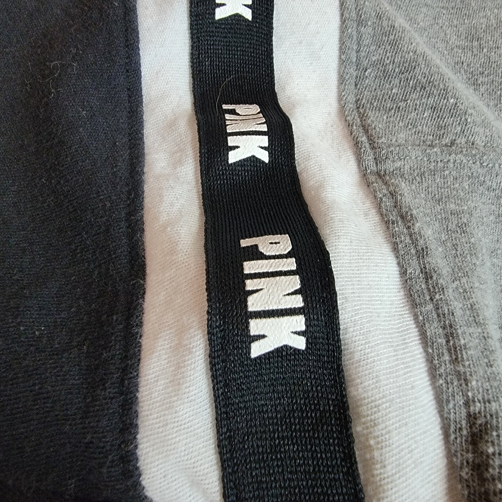PINK Victoria's Secret Gray and Black Tee - Picture 4 of 8